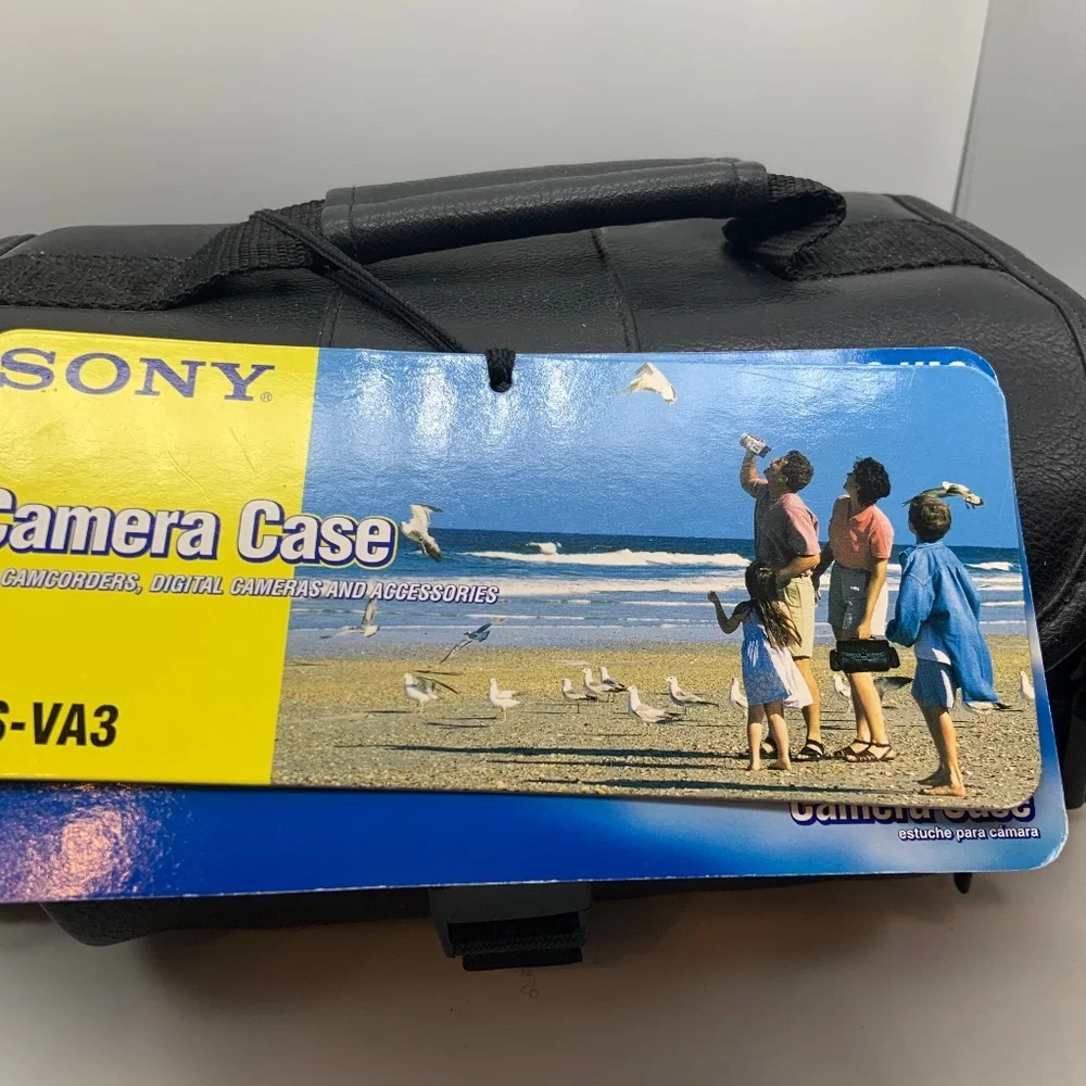 Sony HandyCam LCS-VA3 Leather Carrying Case Bag with Manuals and Extras
